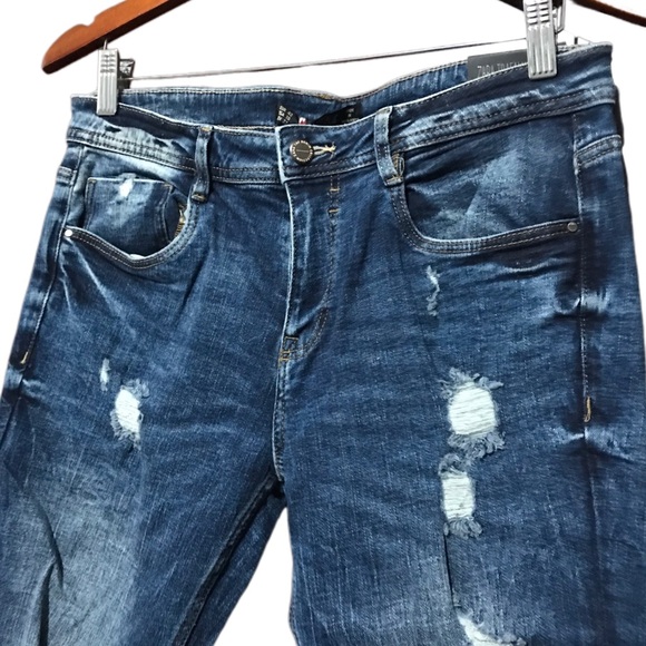 Zara Trafaluc Denim Jeans Skinny 10 NWT - Picture 3 of 5
